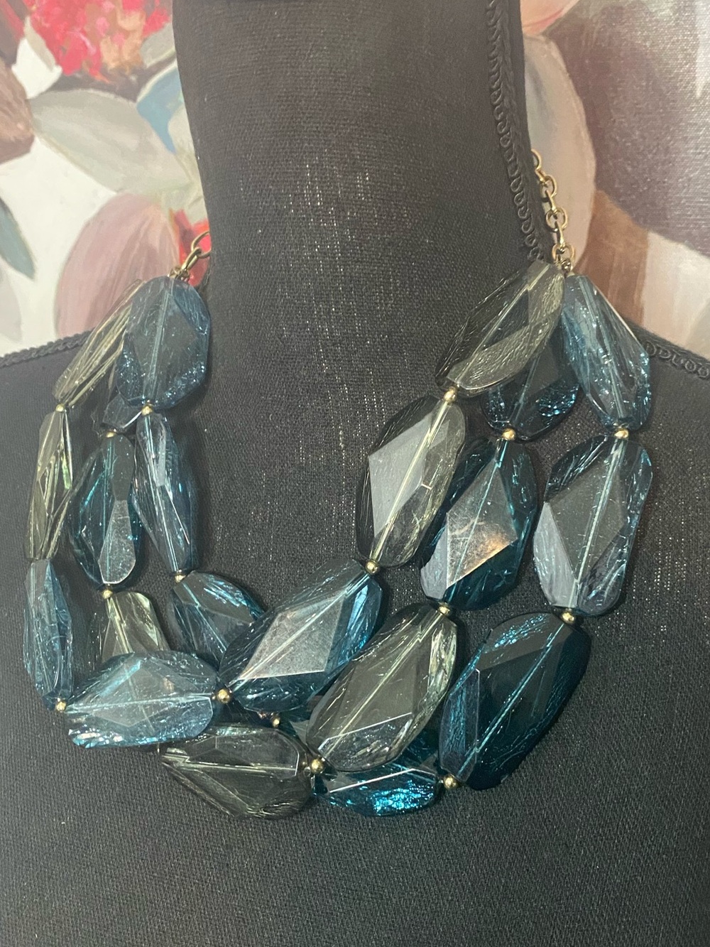Faceted Multi-Strand Statement Necklace